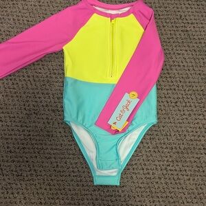 Cat & Jack Kids Swim Rashguard - Pink, Yellow, Aqua